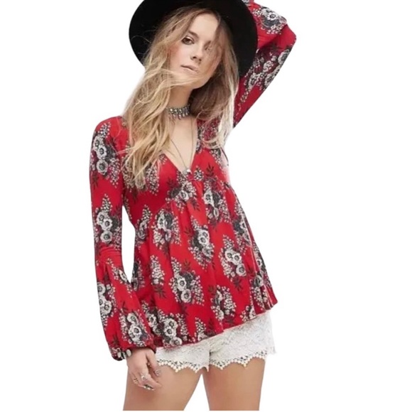 Free People Speak Easy Printed Top - Picture 3 of 15